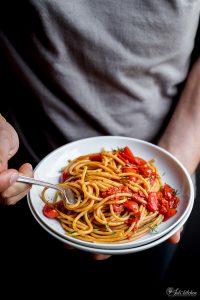 Spaghetti with tomato sauce