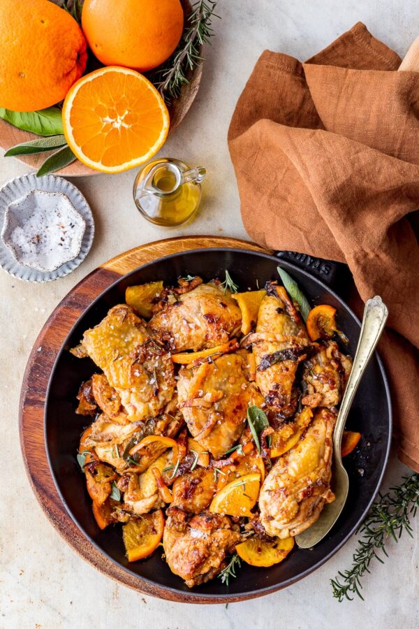 Orange Guinea fowl