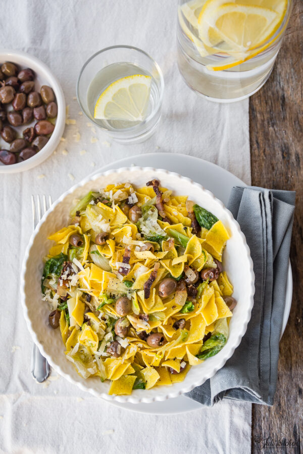 Maltagliati with olives
