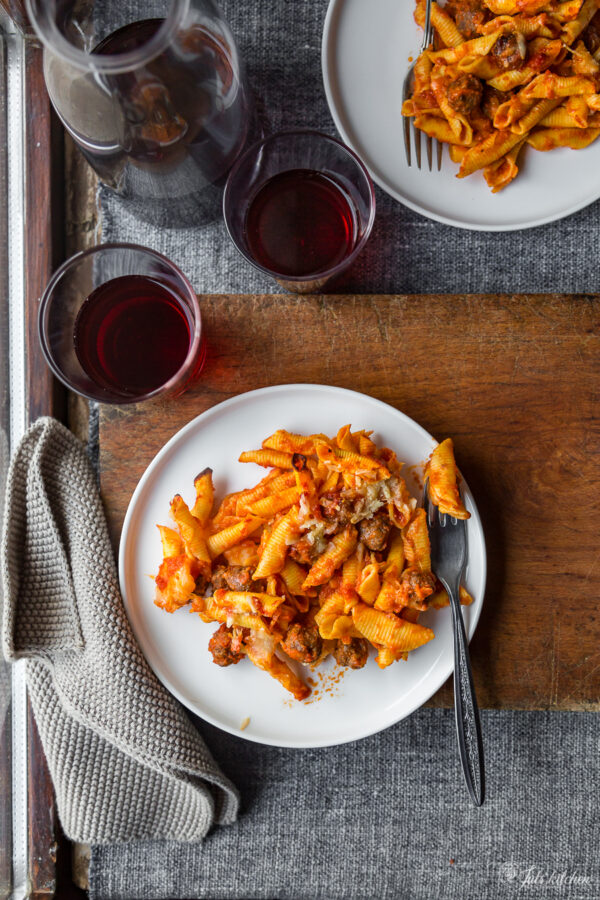 Meatball pasta bake