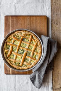 agretti and ricotta pie