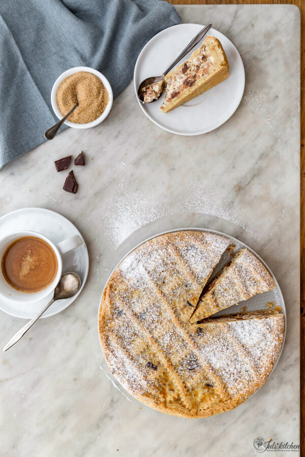 Farro and ricotta tart