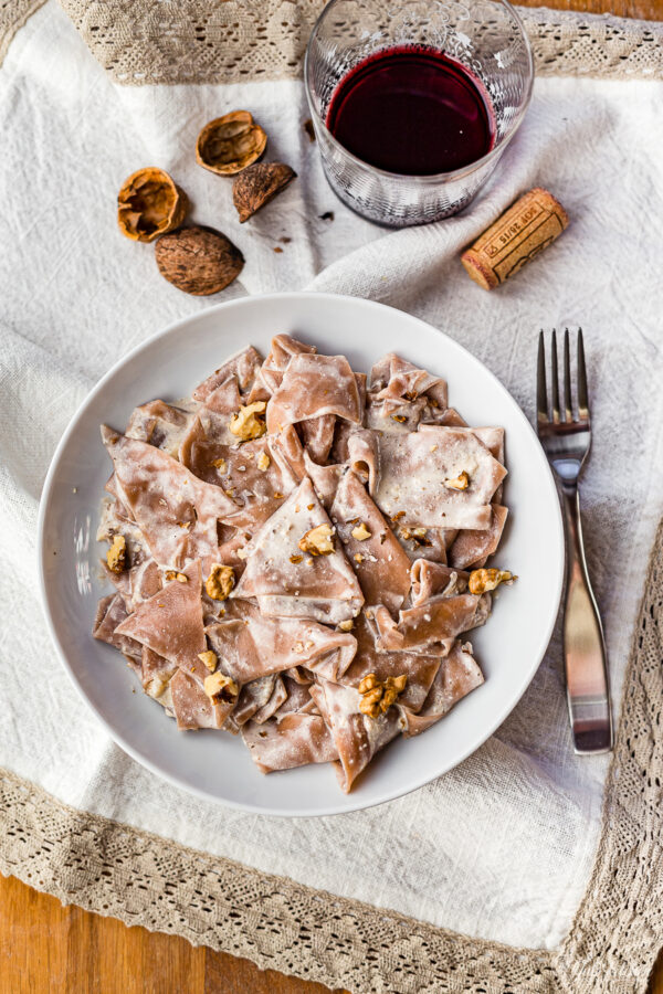 Fresh pasta with chestnuts