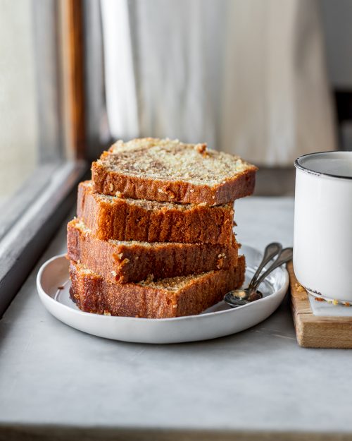 Coffee and vanilla pound cake