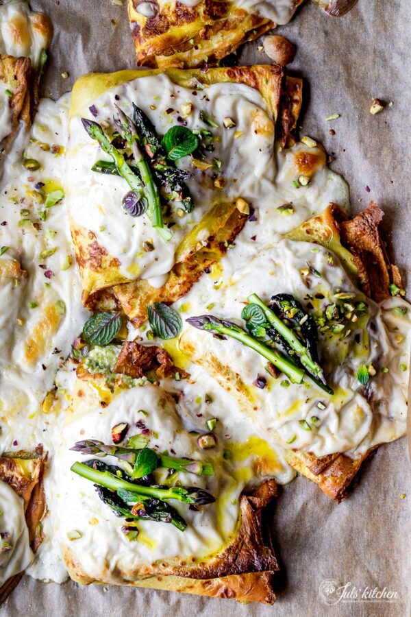 Asparagus and ricotta crepes