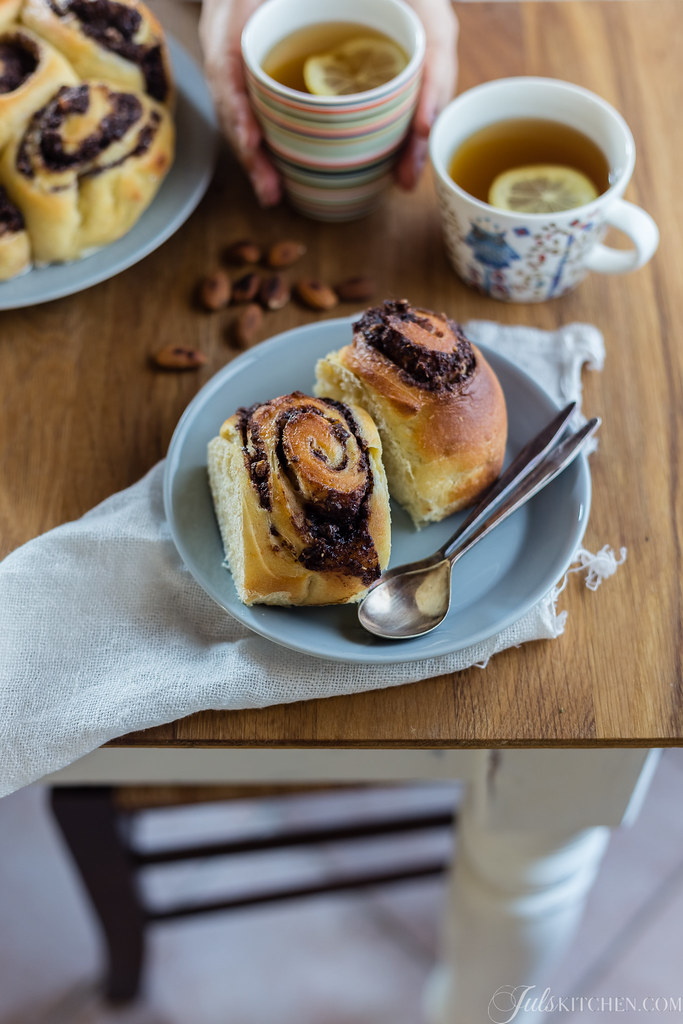 Chocolate and almond rolls