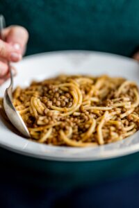 Pasta with lentils