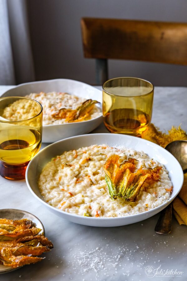 Zucchini blossom risotto